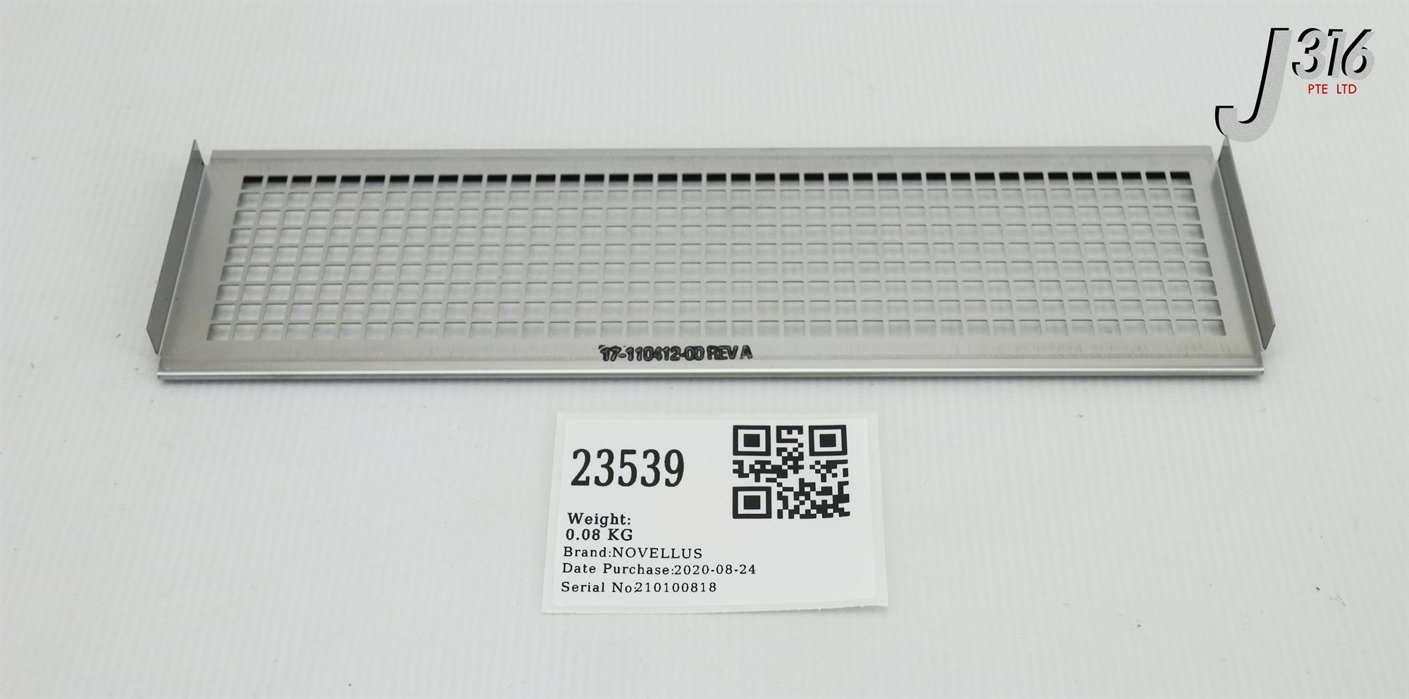 ［＿］ 23539 NOVELLUS SCREEN, RF SHIELD, ETCHED, SHORT (NEW) 17-110412-00
